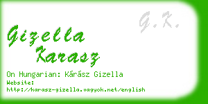gizella karasz business card