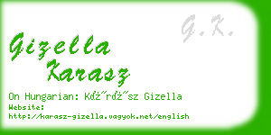 gizella karasz business card